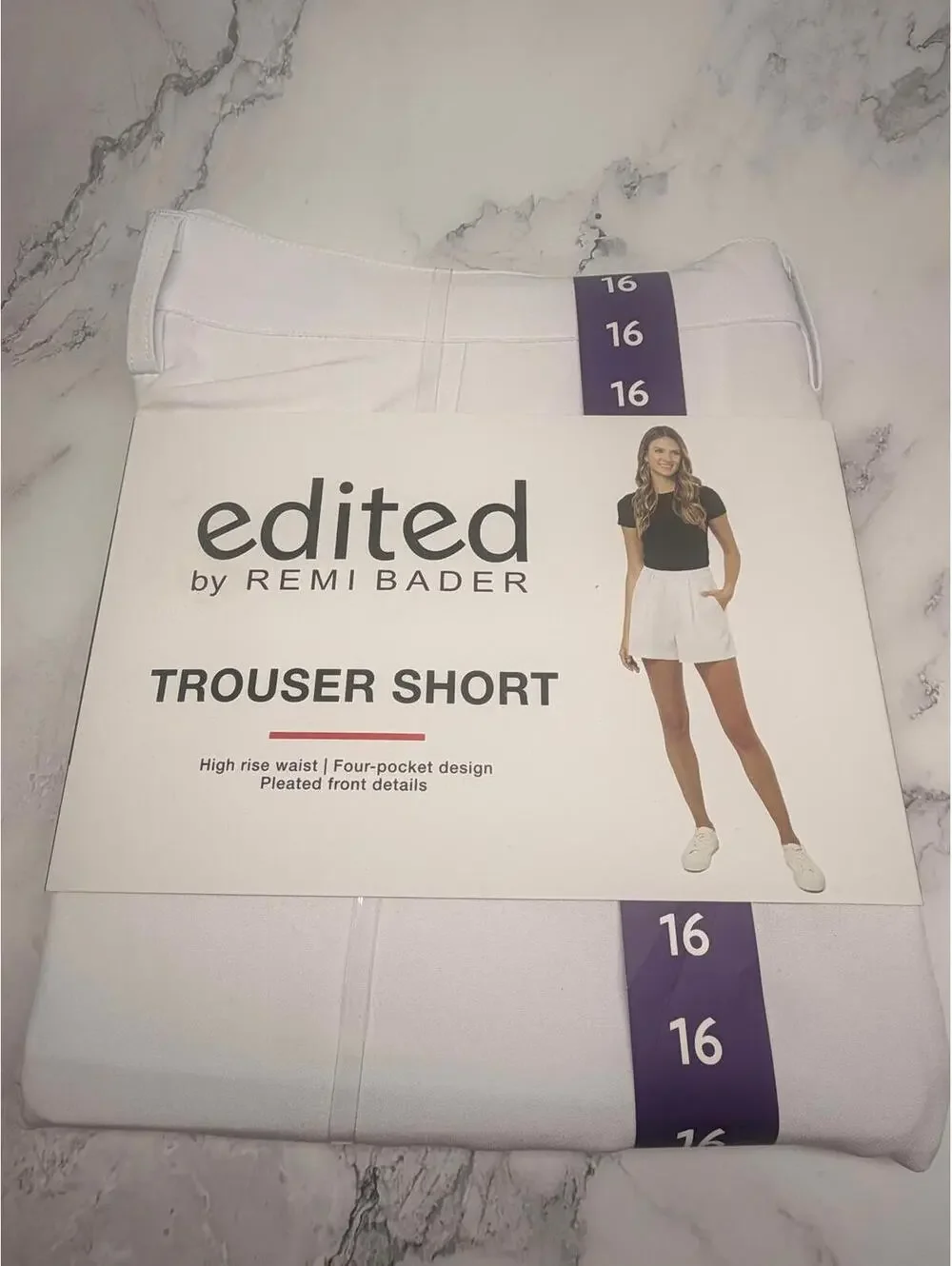 Edited by Remi Bader Trouser Shorts Size 16 White High Rise‎ Pleated NWT